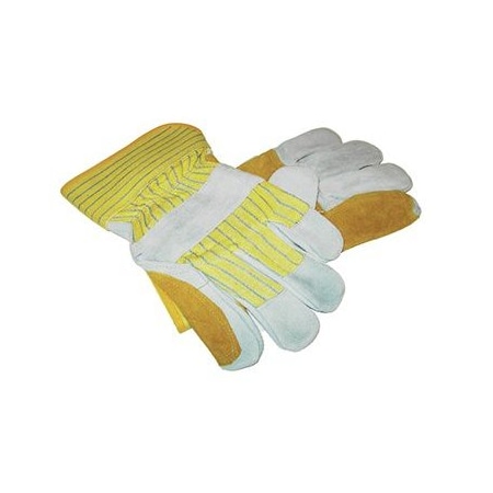 The Brush Man Double Split Cowhide Gloves, Safety Cuff, Size Large, 12PK GLOVE-2392